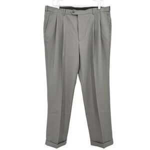 Savane Men's Comfort Waist Sharkskin Grey Stretch Dress Pants Size 42x32 NWT